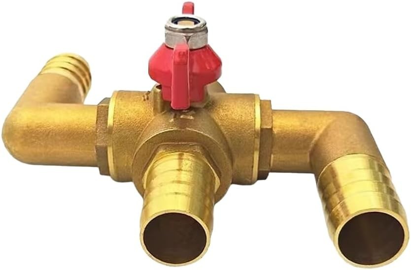 5/8" Heater Control Valve, 4-Way Automobile Heating Water Valve, Solid Brass