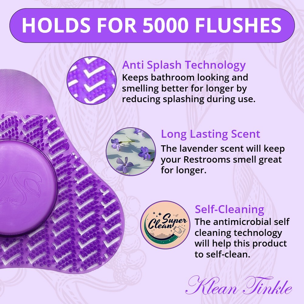 Premium Urinal Screen Deodorizer with Urinal Cakes Purple Lavender Scent -3 Pack