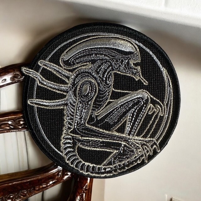 Alien Xenomorph Embroidery Patch 4.00" X 3.97"