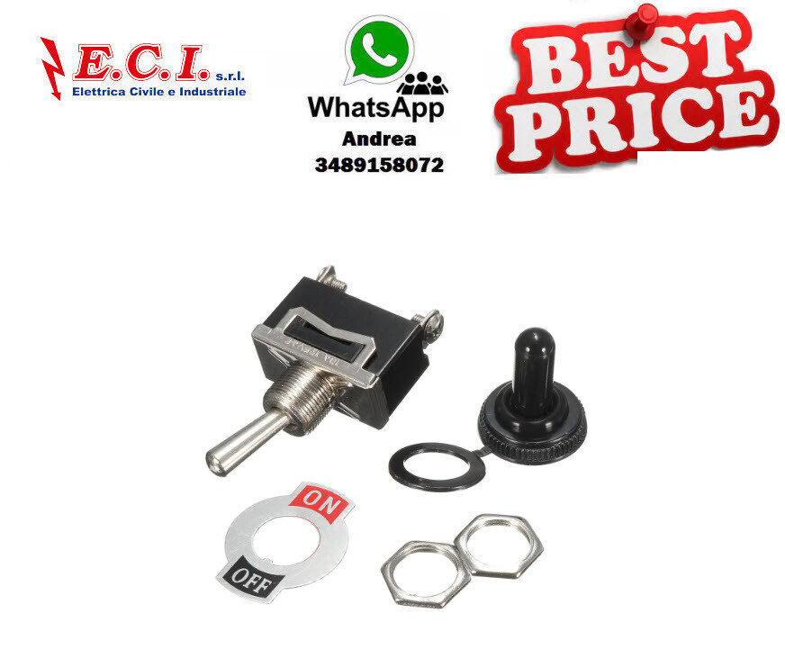12V ON/OFF LEVER SWITCH WITH WATERPROOF RUBBER COVER