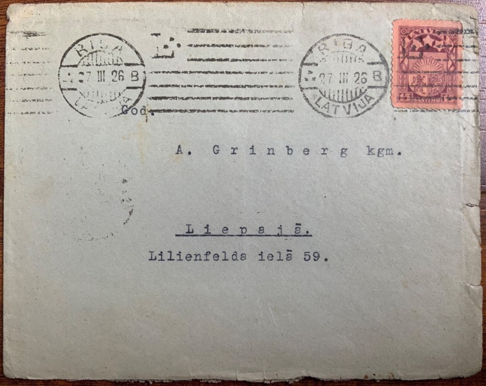 LATVIA 1926, Cover from Riga Latvia
