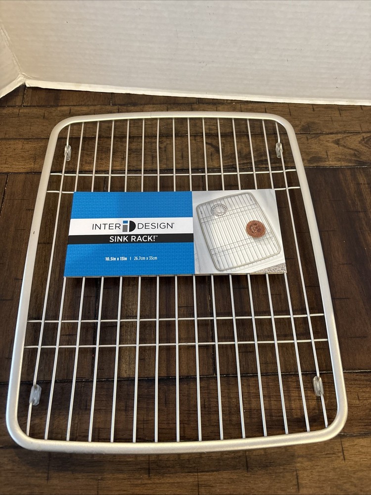 2014 Inter Design Metal Silver Sink Rack 10.5”X13” No Hole New