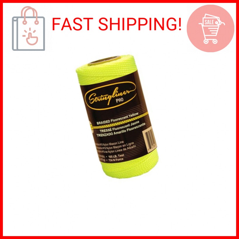 STRINGLINER COMPANY 35165 Braided Construction Line Roll, Fluorescent Yellow
