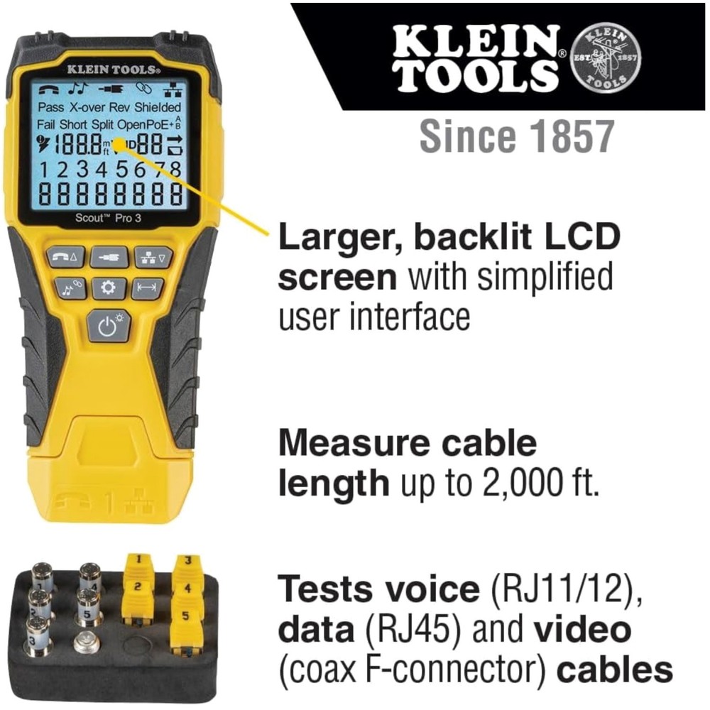 Klein Tools Cable Tester w/ Scout Pro 3 - Efficient Tracing