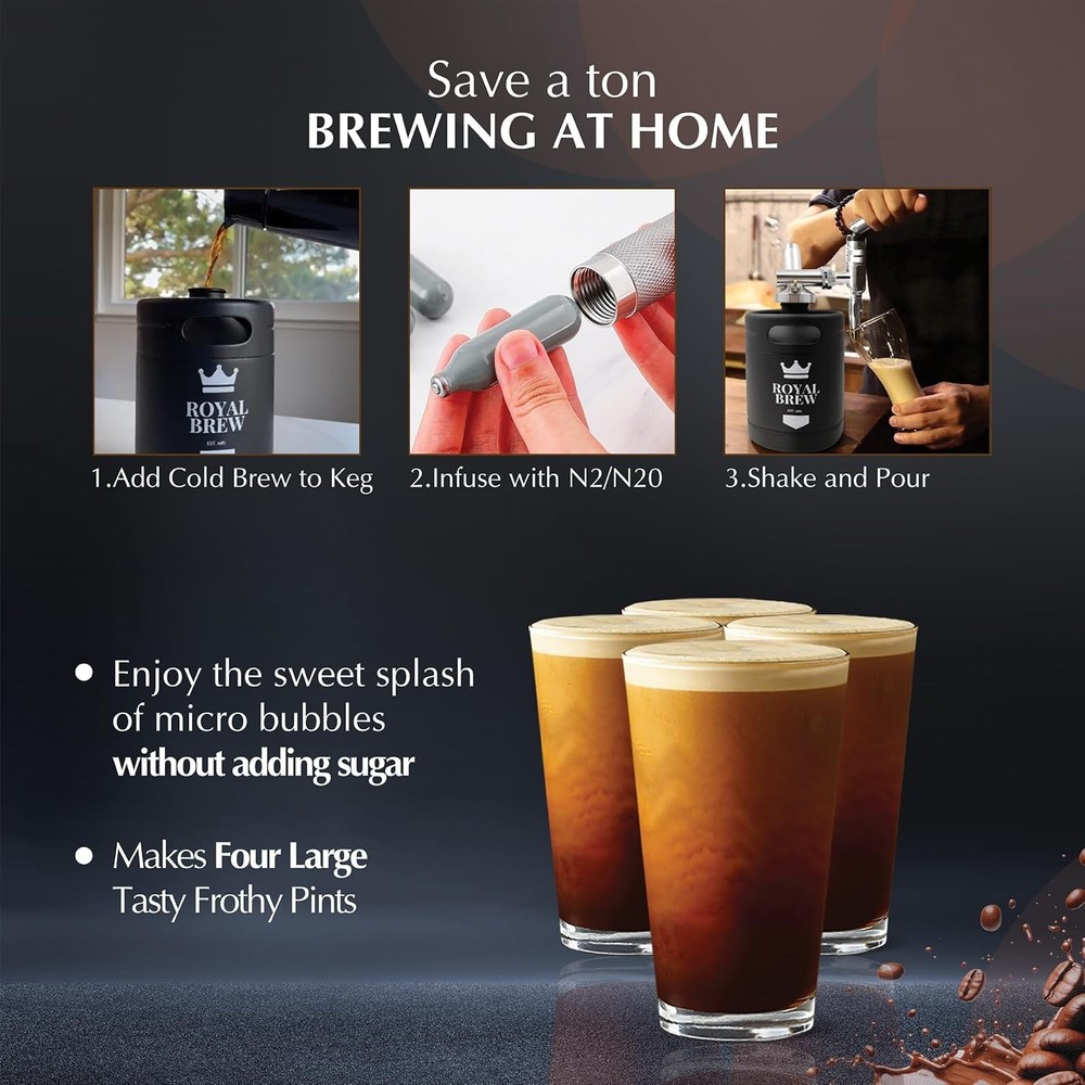 The Original Royal Brew Nitro Cold Brew Coffee Maker 64 oz
