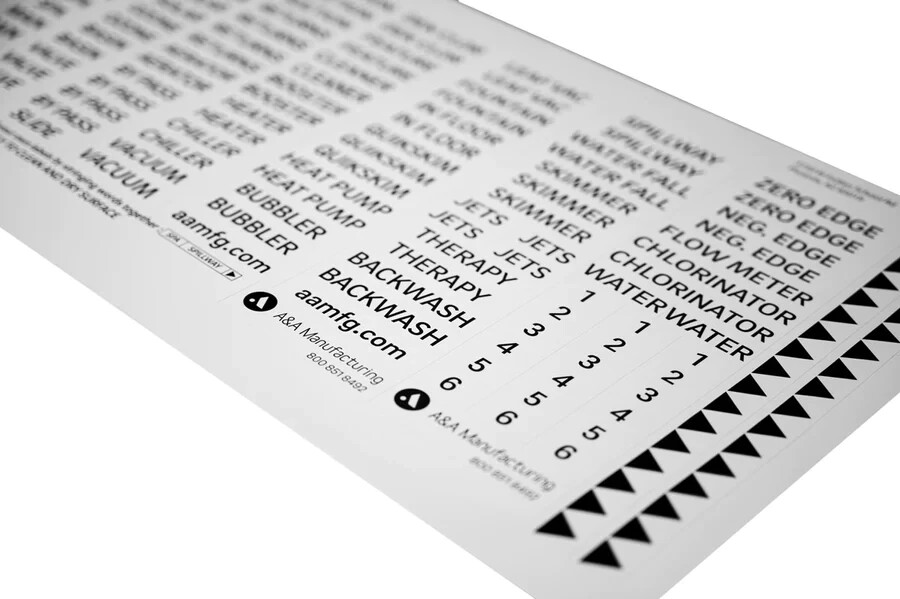Plumbing Labels - Pentair In-Floor(A&A)