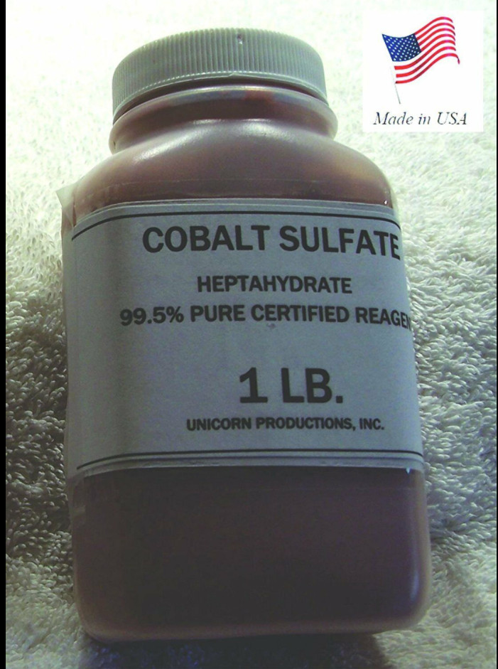 Cobalt Sulfate heptahydrate  Reagent 99+% with cert.  - 1 pound