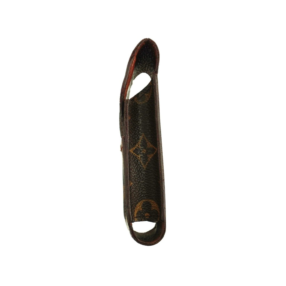 Authentic LOUIS VUITTON LV Monogram Canvas Leather Cigarette Pouch Case