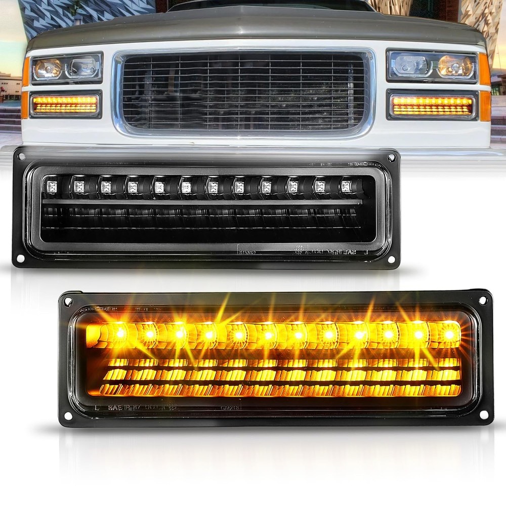 黑色 LED 停车转向信号灯套装适用于 Blazer Suburban Sierra Yukon