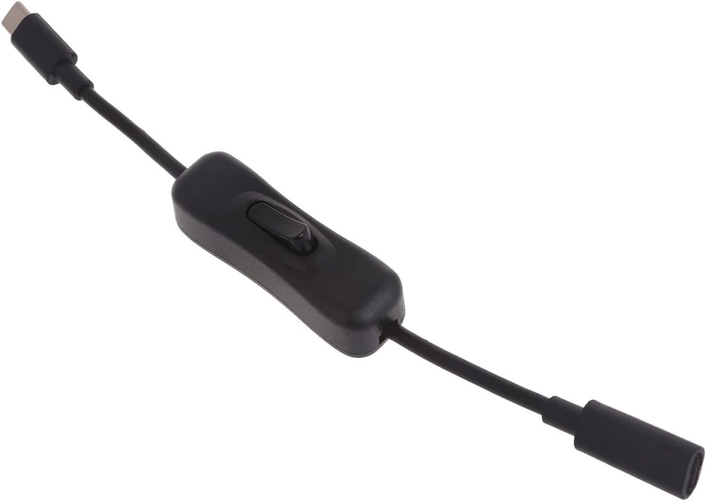 "Black USB C Extension Cable with Inline On/Off Switch – 4 Power Switch Cables"