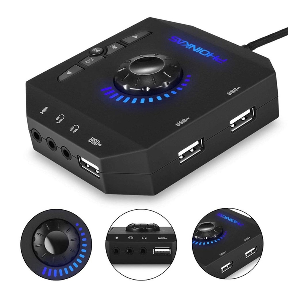 Multi-port Computer USB Sound Card 7.1 Channel Audio Converter Audio Interface