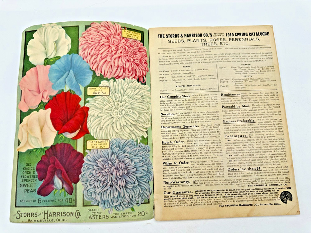 The Storrs Harrison Seed Catalog 1919