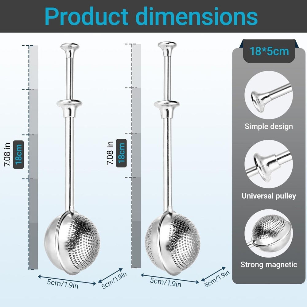 Stainless Steel 2-pack Tea Infuser Flour Duster for Bread Baking Set - Full-...