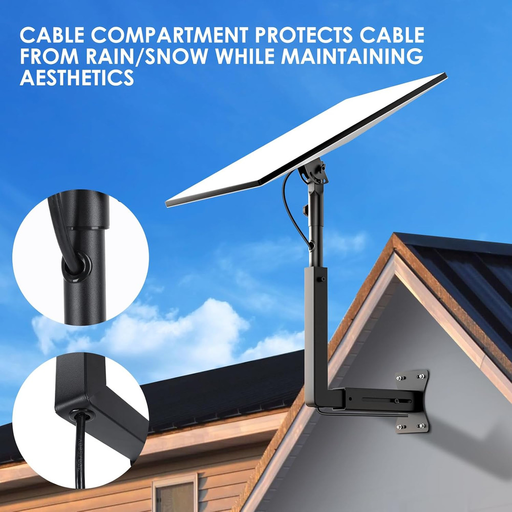 Adjustable Starlink Wall Mount Gen 3 with Telescoping Support Arm, Rustproof