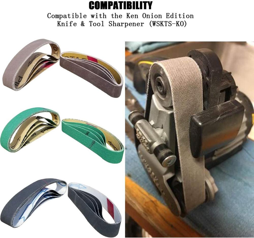 24 Pcs 3/4″ X 12″ Replacement Belt Kit for Work Sharp Knife & Tool Sharpener