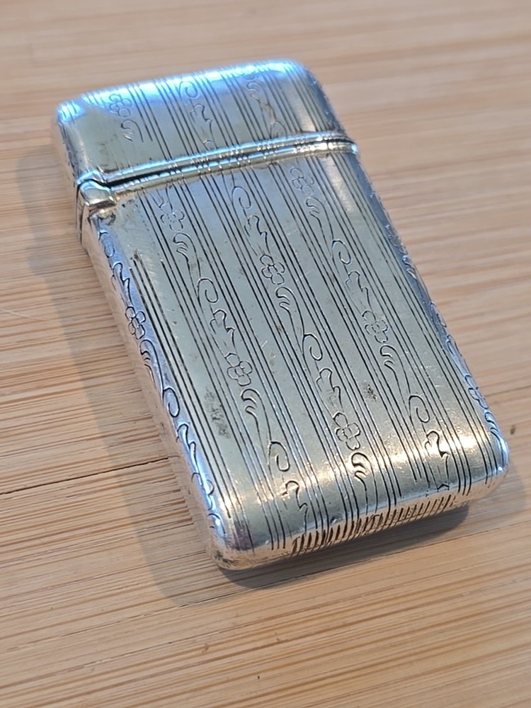 Antique Silver Plate Vesta Case Match Safe