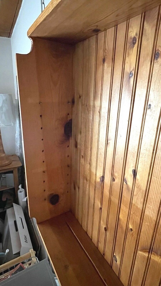 Solid Pine 2 Shelf Custom Case Circa 1980 Hang on Wall Display China, Photos...