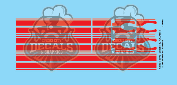 Seminole Stripe Red/Silver Outline 1:160 Scale