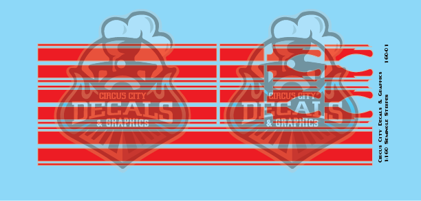 Seminole Stripe Red/Silver Outline 1:160 Scale