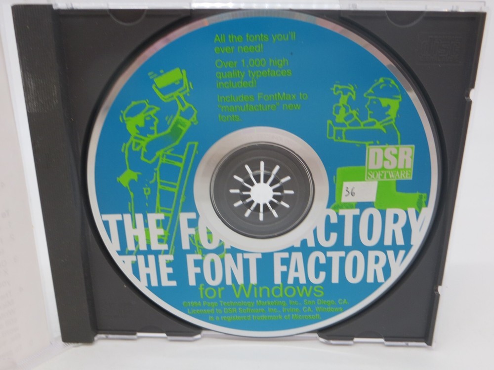 The Font Factory For Windows (CD-ROM, 1994) PC Computer Program