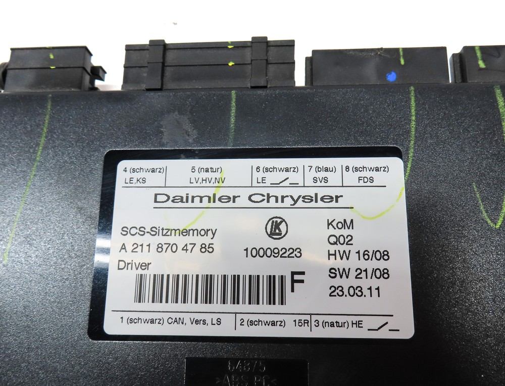 2011 MERCEDES GL450 (X164) FRONT LEFT DRIVER SEAT CONTROL MODULE