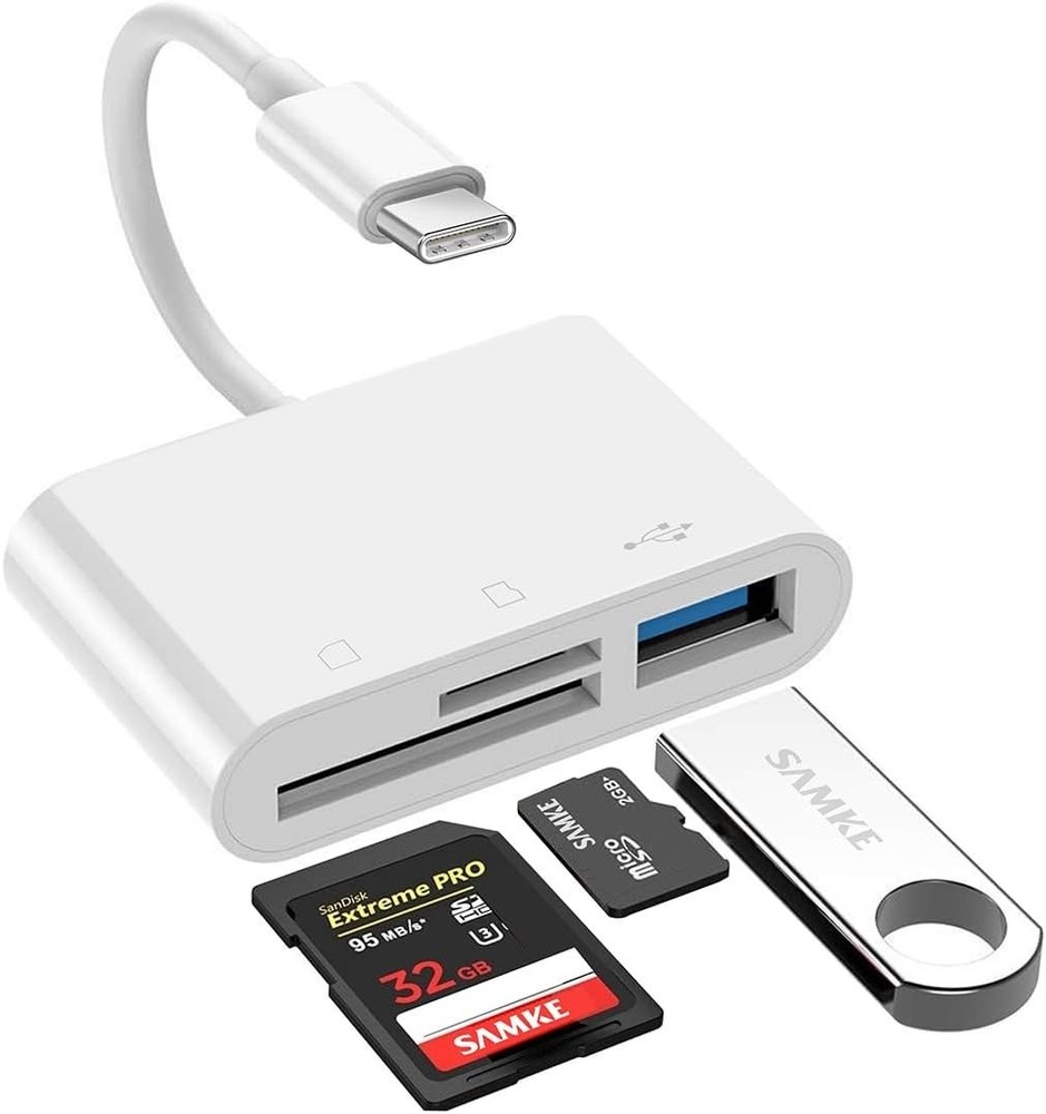 3-in-1 USB C SD/TF Card Reader - Effortless Data Transfer for iPhone 15 & More