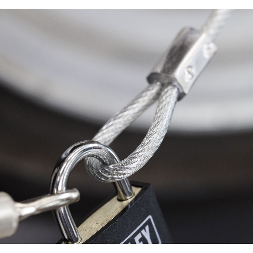 Sealey SHGCL3 Motorcycle Cable Lock 3m-Heavy‑Duty Security Cable