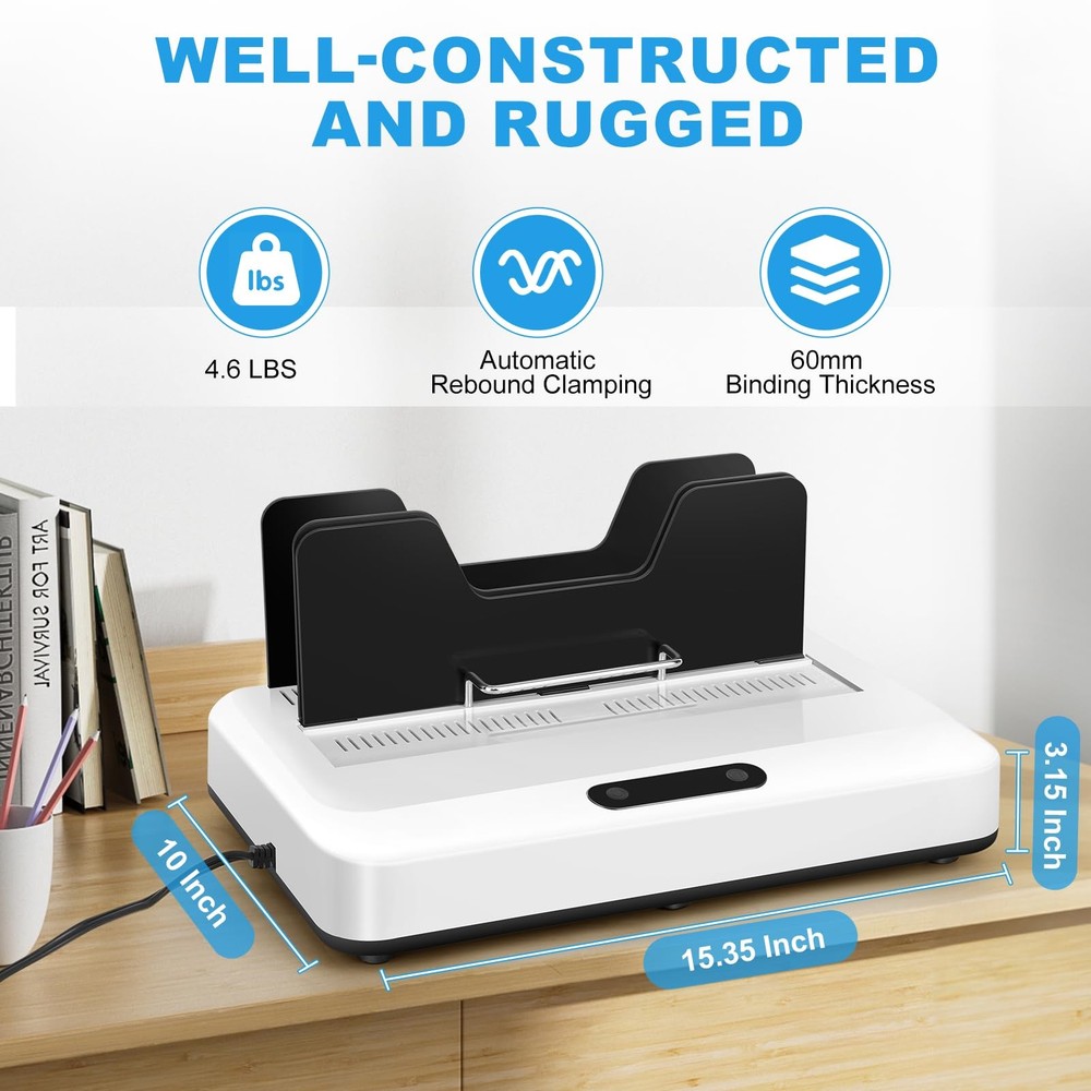 Thermal Binding Machine, 500 Sheets Capacity, No Preheat Time, Digital Touch ...