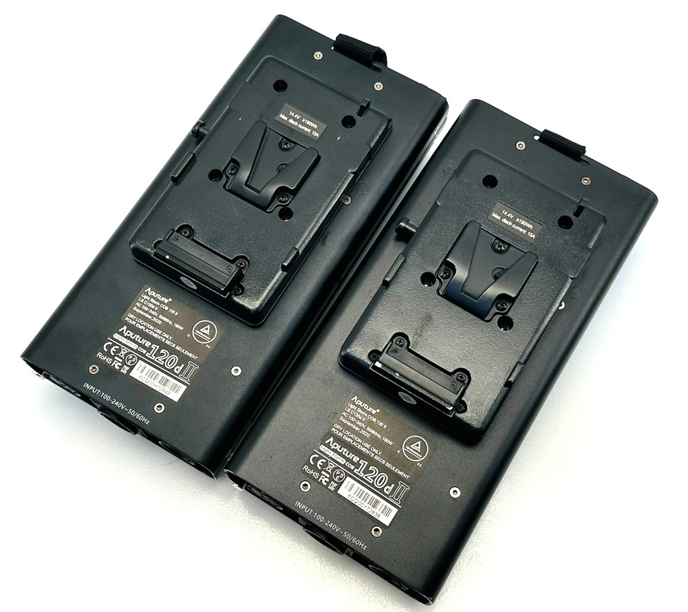 Aputure Light Storm 120d II – 2 Complete Kits + 3 Barn Doors & Case