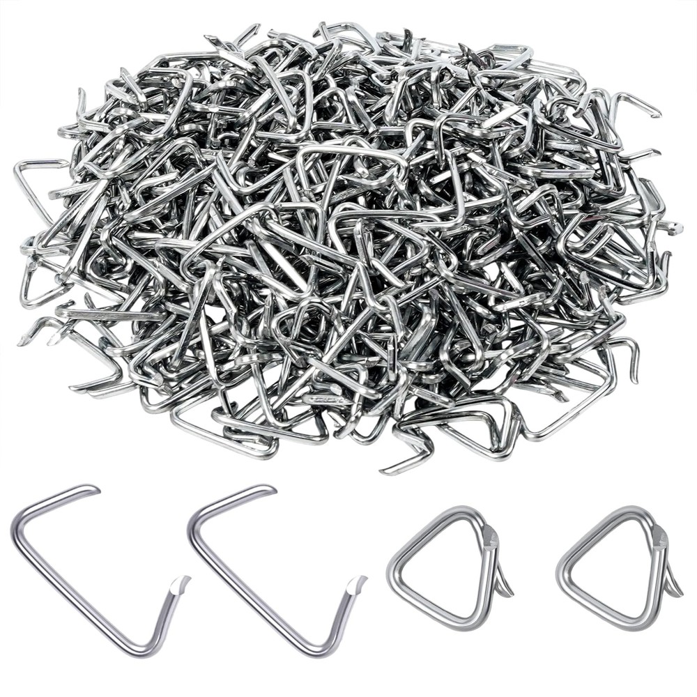 470Pcs Hog Rings, 3/4" Galvanized Rings Upholstery, Ring kit, Silver