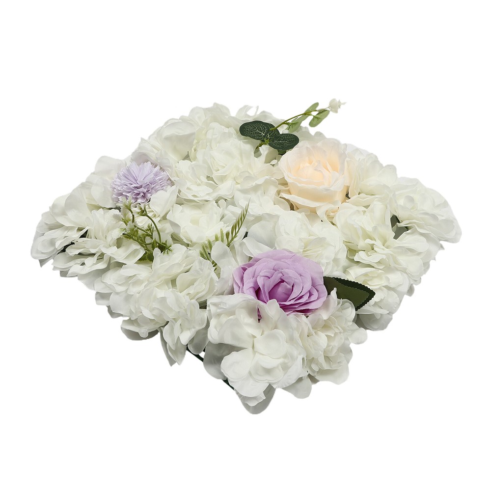 3D Flower Wall Panel-12pcs Artificial Flower Wall Background Silk Rose Wedding
