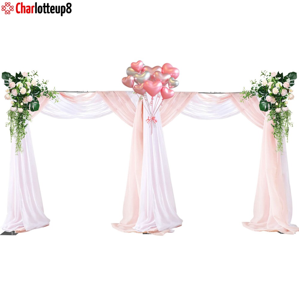 Silver Backdrop Stand Wedding Backdrop Stand Pipe Kit Party Decor Adjustable 3*6