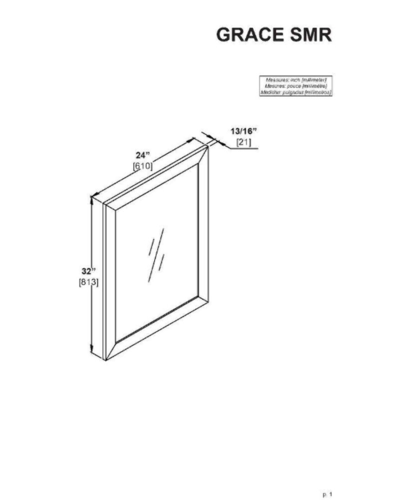 HDC Grace 24" W x 32" H Rectangular Wall Mount Bathroom Vanity Mirror in White