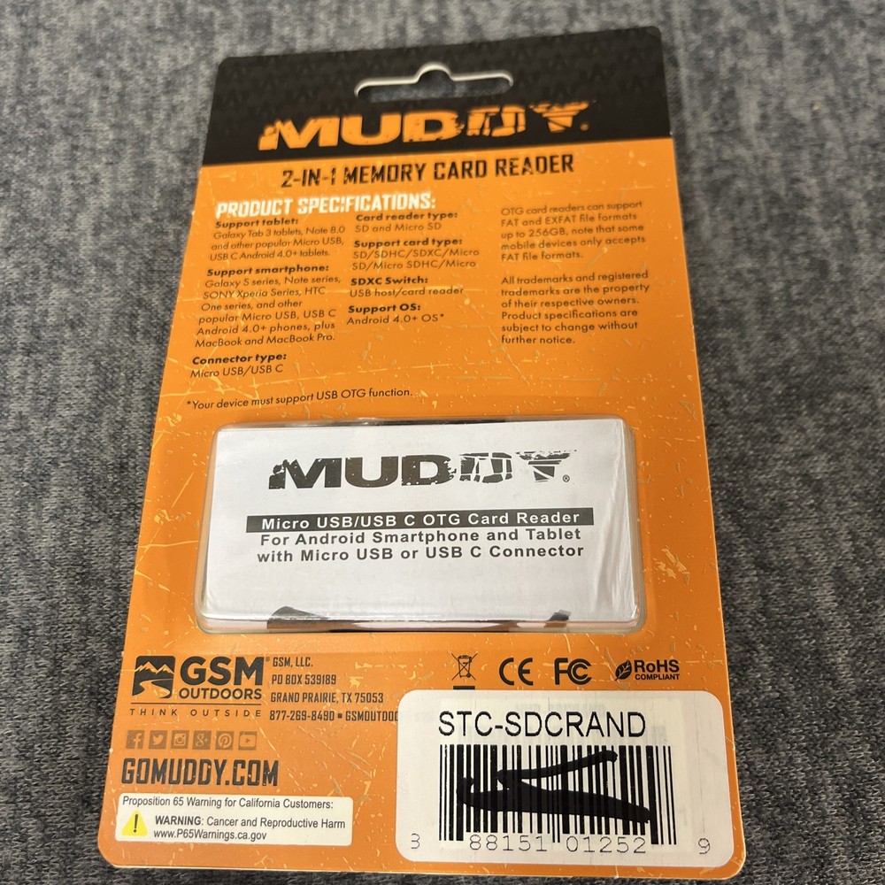 Muddy Micro USB SD Card reader, On the go memory Card reader