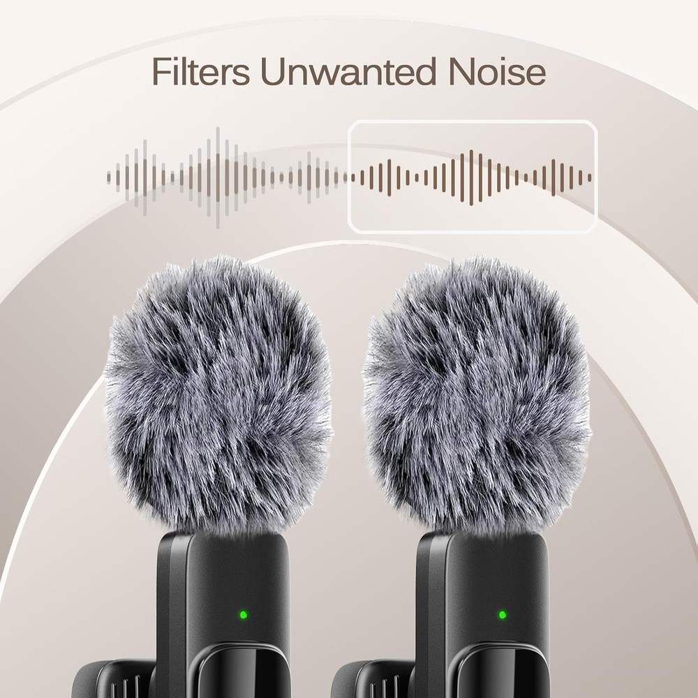 Rechargeable Wireless Mic Set for iPhone & Type-C Devices - Perfect for Vlogs