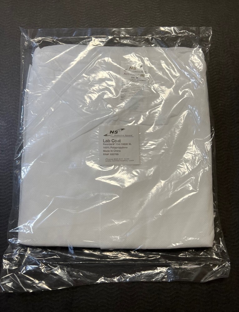 4 NS Activgard Lab Coats White Disposable Polypropylene - XL Protective Apparel