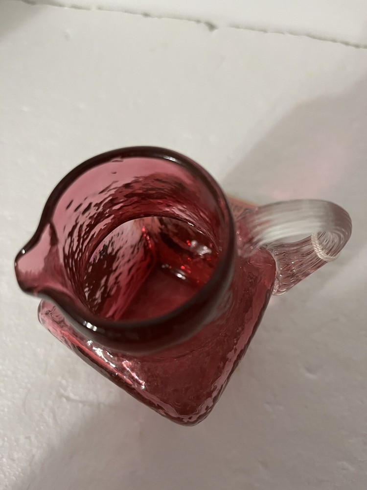 Pilgrim Cranberry Glass Pitcher/Creamer