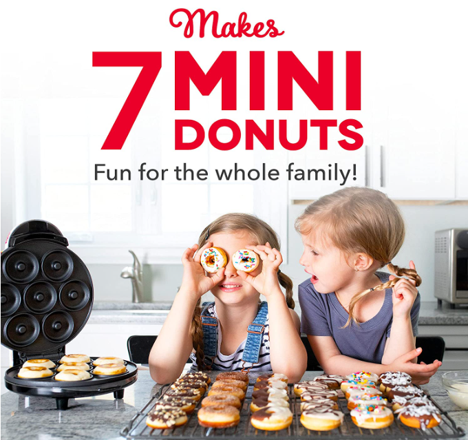 DASH Mini Donut Maker Machine for Kid-Friendly Breakfast, Snacks, Desserts &...