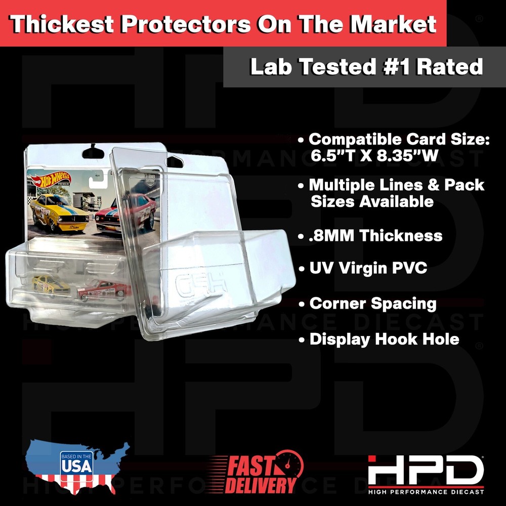 1 PACK HPD PROTECTOR CASE (2-CAR TARGET EXCLUSIVE) HOT WHEELS  .8MM