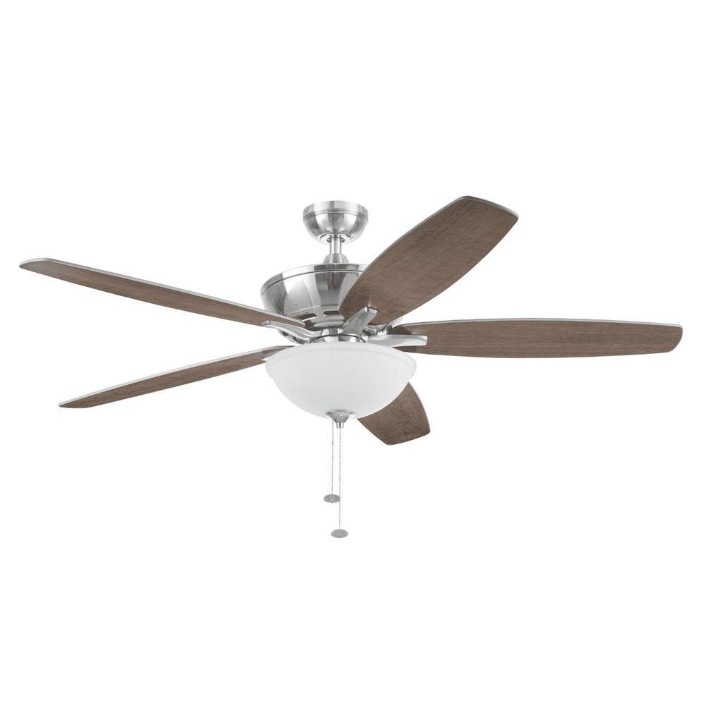 60" Black Ceiling Fan with Light, 5 Blades, Reverse Airflow, Pull Chain Control