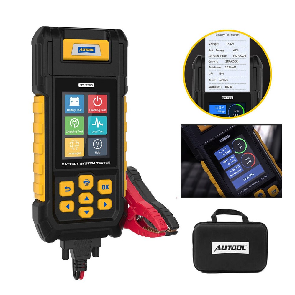 12V 24V Car Battery Tester with Printer Digital Analyzer Cranking Charging Test