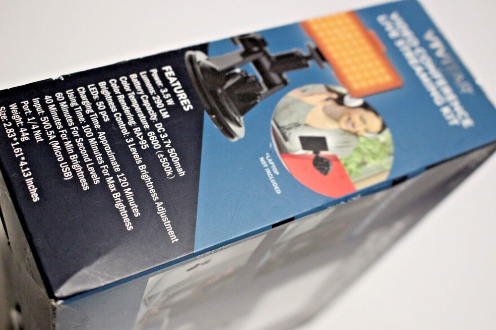 VIVITAR VIDEO CONFERENCE LIVE STREAMING KIT ORANGE BLUE AND WHITE DIFFUSER