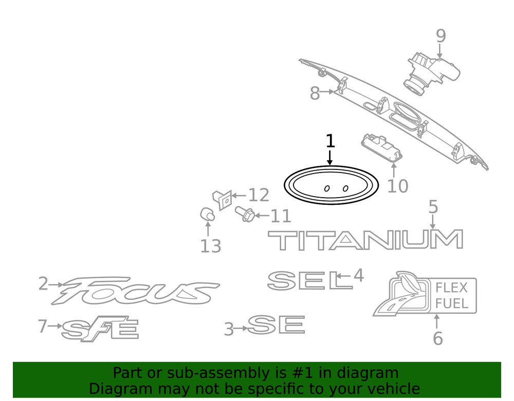 Genuine Ford Emblem AU5Z-16605-B