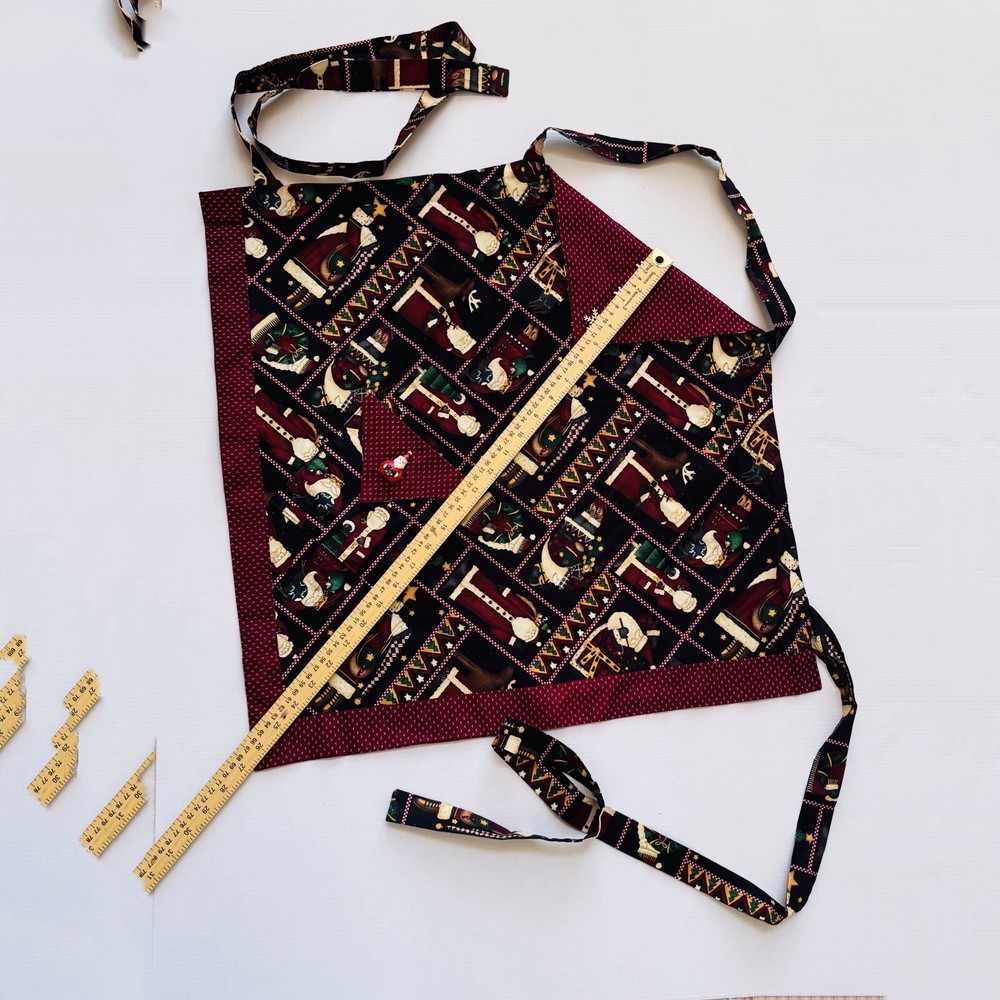 Apron Christmas Pattern with Pocket Cotton E1-771