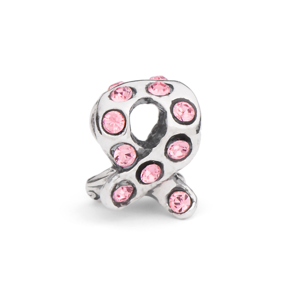 Novobeads Sterling Silver 4118 Pink Ribbon, Silver