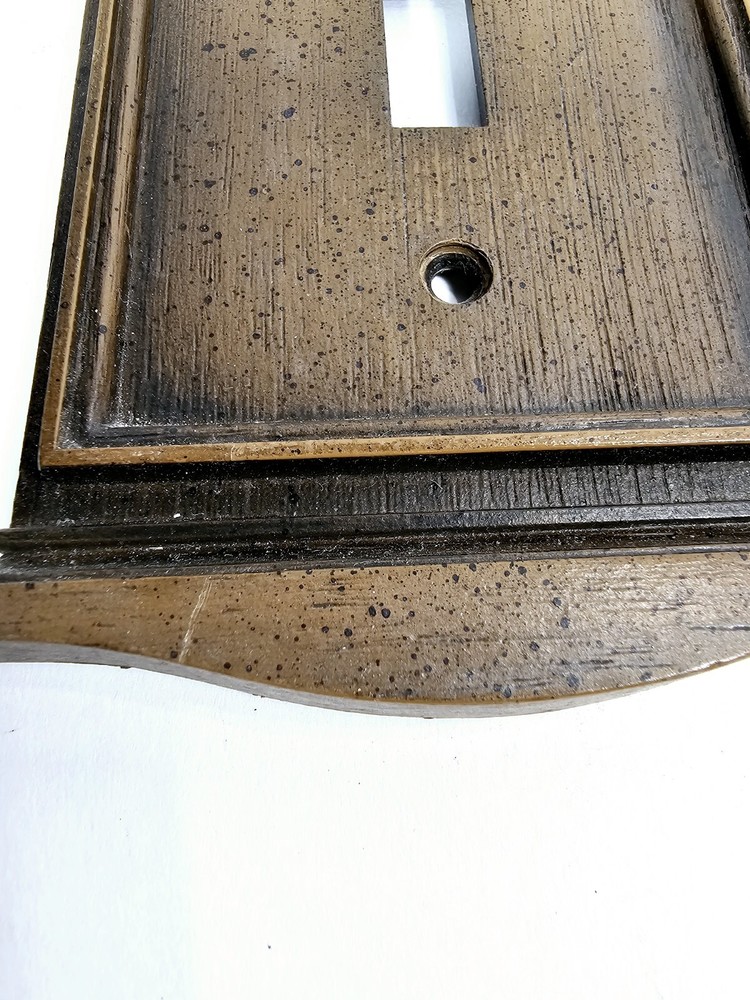 Vintage General Electric Colonial Wood Brown Plastic Single Toggle Light Switch