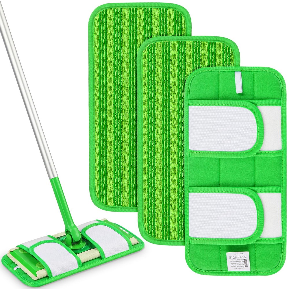 Mop Refill Pads, Microfiber Washable Sweeping Cloths, Floor Cleaner, 3Pcs