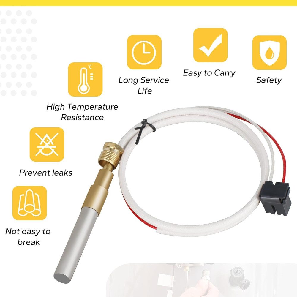 Water Heater Thermopile for Rheem, Ruud and Richmond, Compatible with Pilot Burn