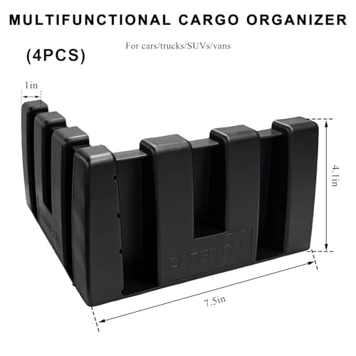 4PCS Multipurpose Cargo Organizer Blocks, Plastic Car Trunk Storage Organizer