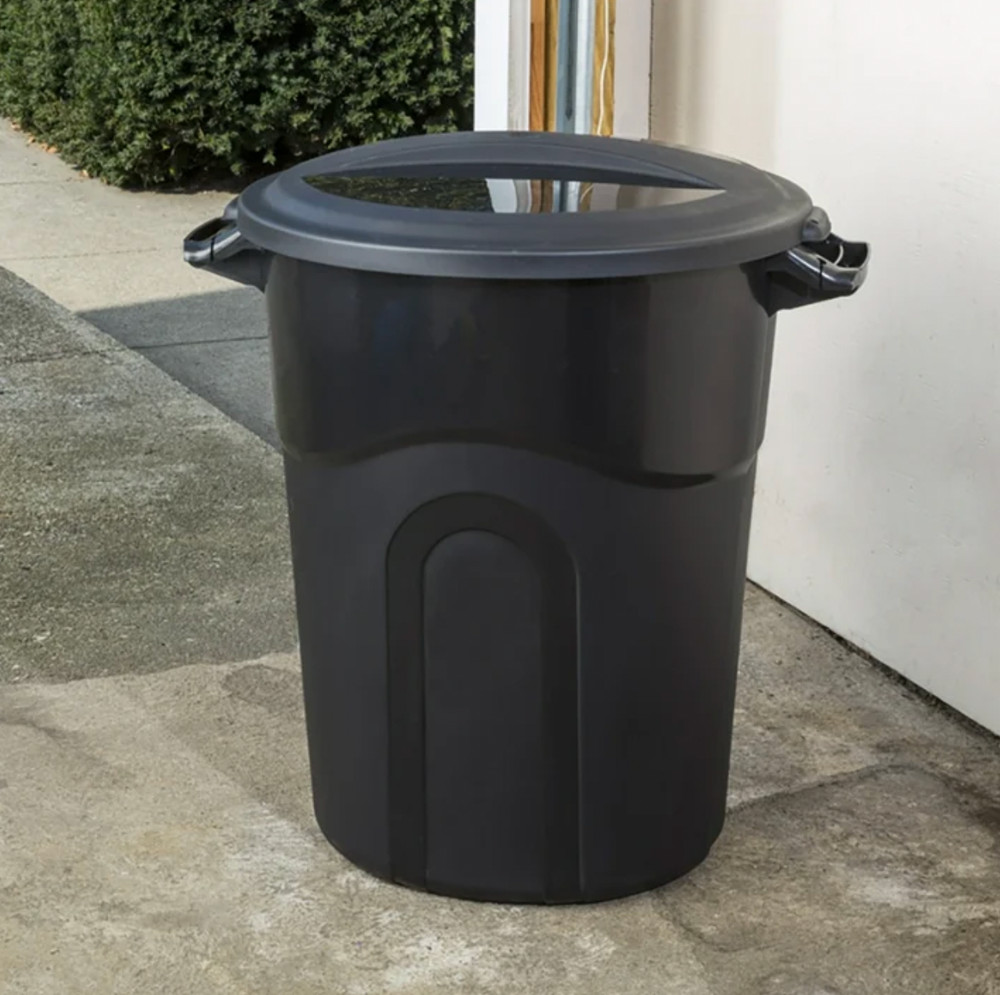 20 Gallon Heavy Duty Garbage Can Include Lid Black Plastic Trash Bin